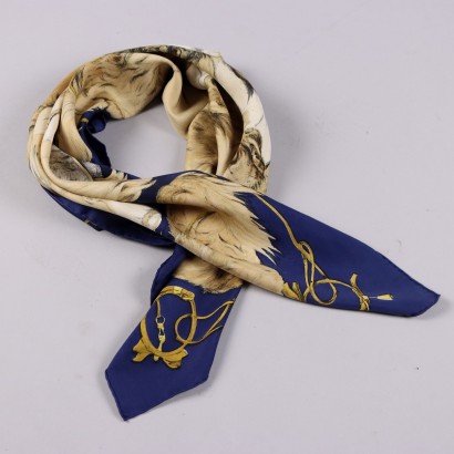 Hermes Foulard Vintage Pechinois Blu