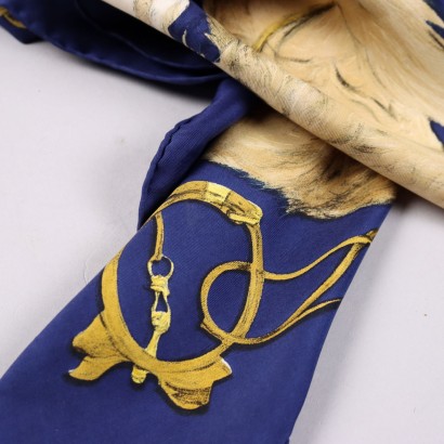 Hermes Foulard Vintage Pechinois Blu