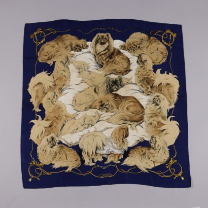Hermes Foulard Vintage Pechinois Blu