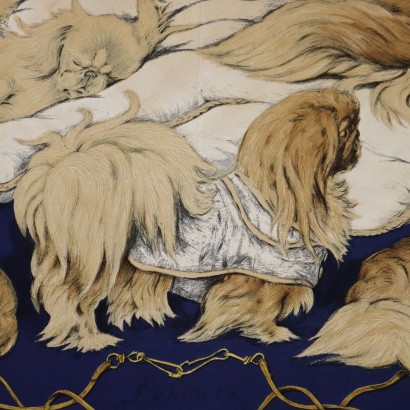 Hermes Foulard Vintage Pechinois Blu
