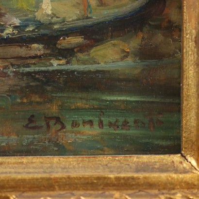 Dipinto di Eugenio Bonivento,Scorcio settecentesco di Venezia,Eugenio Bonivento,Eugenio Bonivento,Eugenio Bonivento