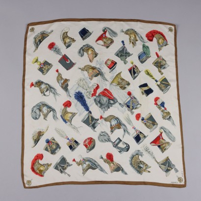 Hermes Foulard Vintage Cappelli Militari