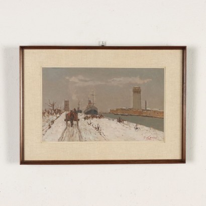 Dipinto di Giovanni Lomi,Dintorni di Livorno sotto la neve,Giovanni Lomi,Giovanni Lomi,Giovanni Lomi,Giovanni Lomi,Giovanni Lomi