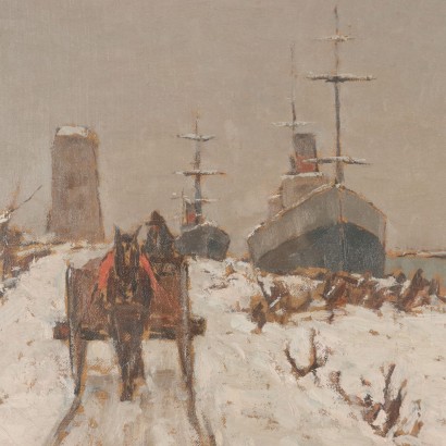 Dipinto di Giovanni Lomi,Dintorni di Livorno sotto la neve,Giovanni Lomi,Giovanni Lomi,Giovanni Lomi,Giovanni Lomi,Giovanni Lomi