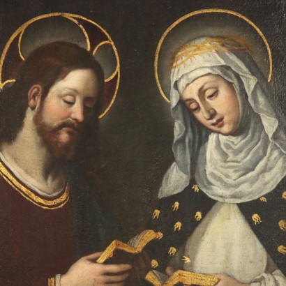 Dipinto Santa Caterina da Siena e Gesù