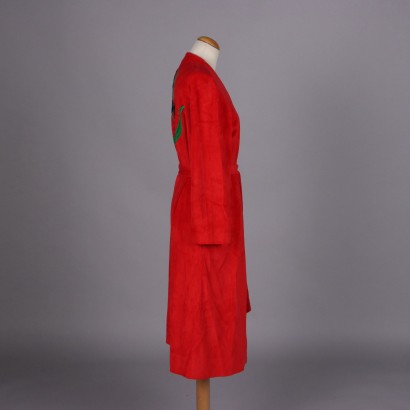 Bata roja vintage de lencería Dior
