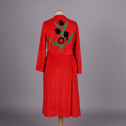 Bata roja vintage de lencería Dior
