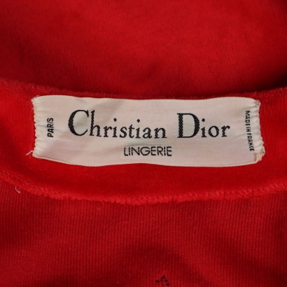 Bata roja vintage de lencería Dior