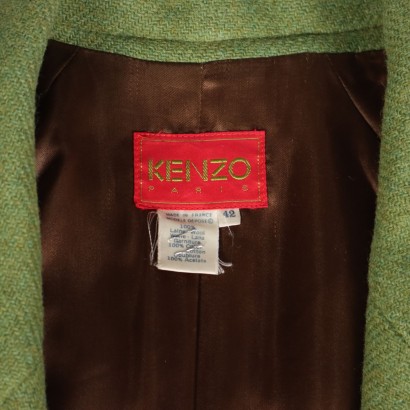 Kenzo Cappotto Verde in Lana