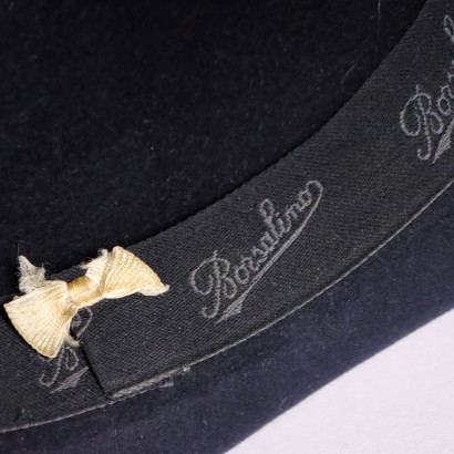 Blauer Filz Borsalino, Vintage Blauer Filz Borsalino