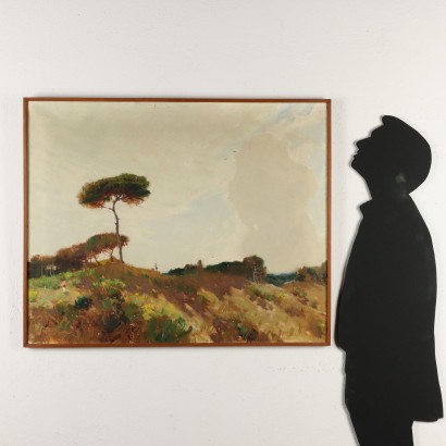 Dipinto di Giuseppe Palanti,Paesaggio con pino marittimo,Giuseppe Palanti,Giuseppe Palanti,Giuseppe Palanti