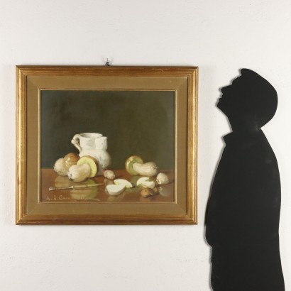 Dipinto di Ernesto Alcide Campestrini,Natura morta con funghi,Ernesto Alcide Campestrini,Ernesto Alcide Campestrini,Ernesto Alcide Campestrini,Ernesto Alcide Campestrini