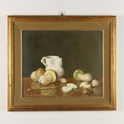 Dipinto di Ernesto Alcide Campestrini,Natura morta con funghi,Ernesto Alcide Campestrini,Ernesto Alcide Campestrini,Ernesto Alcide Campestrini,Ernesto Alcide Campestrini
