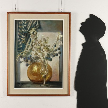 Dipinto di Walter Benoldi,Still life con fiori,Walter Benoldi,Walter Benoldi,Walter Benoldi