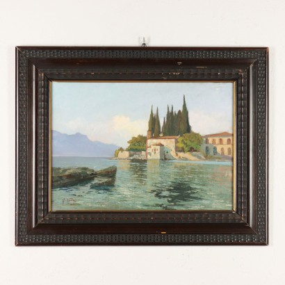 Dipinto di Arturo Verni,Paesaggio lacustre,Arturo Verni,Arturo Verni,Arturo Verni