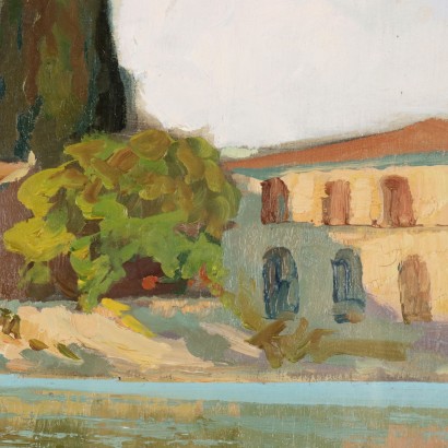 Dipinto di Arturo Verni,Paesaggio lacustre,Arturo Verni,Arturo Verni,Arturo Verni