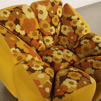 Poltrone Vintage Anni 70,Poltrone Blumen di Henning Korch per S
