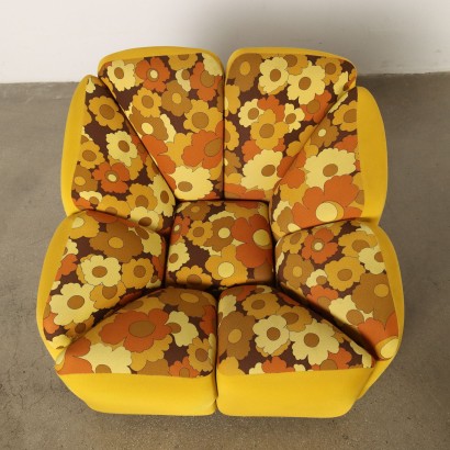 Poltrone Vintage Anni 70,Poltrone Blumen di Henning Korch per S