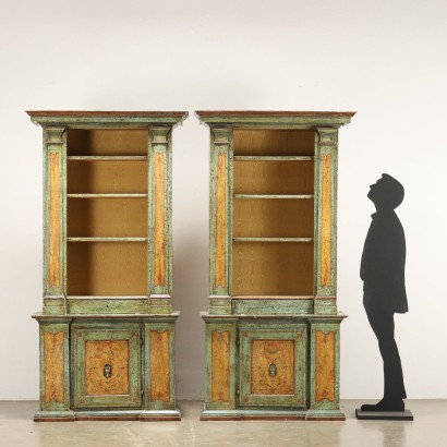 Coppia di Librerie in Legno Laccato
