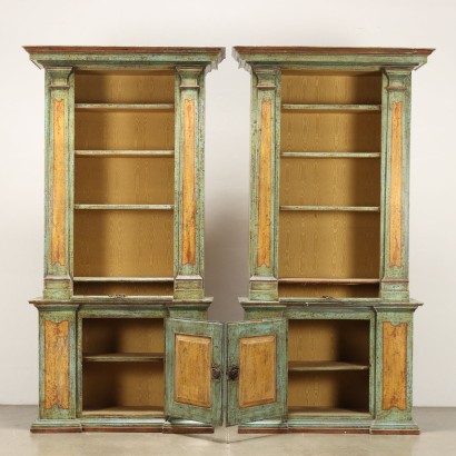 Coppia di Librerie in Legno Laccato