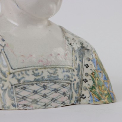 Busto di Bambino in Maiolica Manifattura