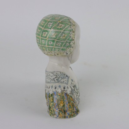 Busto di Bambino in Maiolica Manifattura