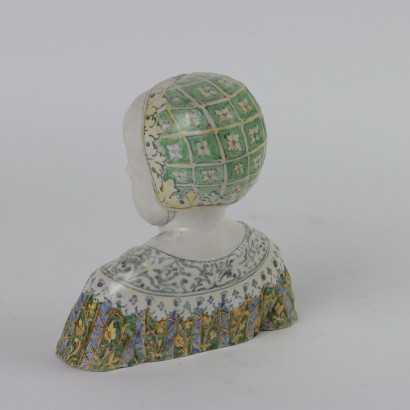 Busto di Bambino in Maiolica Manifattura