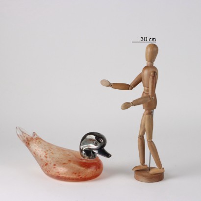 Anatra in Vetro e Argento