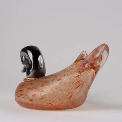Anatra in Vetro e Argento