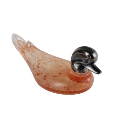 Anatra in Vetro e Argento