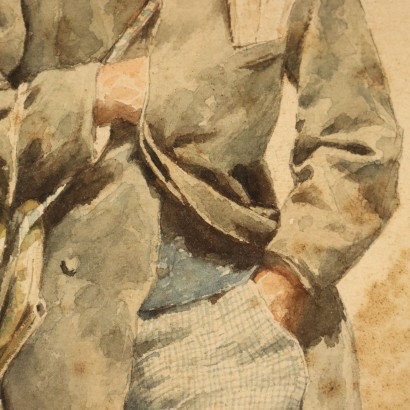 Dipinto ad acquarello di Giovanni Pianca,Ritratto di musico,Giovanni Piancastelli,Giovanni Piancastelli,Giovanni Piancastelli