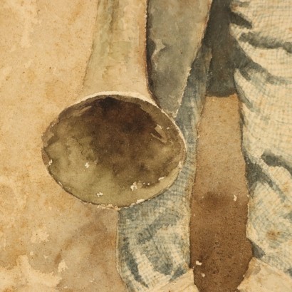 Dipinto ad acquarello di Giovanni Pianca,Ritratto di musico,Giovanni Piancastelli,Giovanni Piancastelli,Giovanni Piancastelli