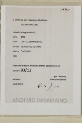 arte contemporáneo, 1986, 2 2 Bruno, constelaciones de bruno constelaciones, tinta sobre papel