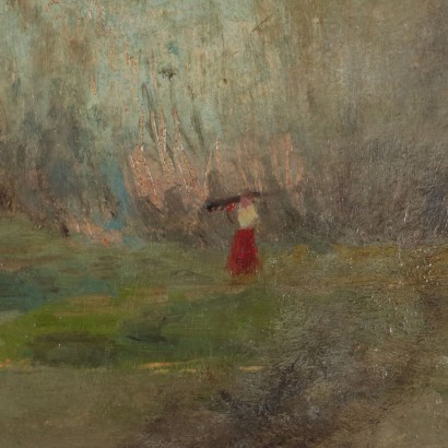 Dipinto Paesaggio con Figure