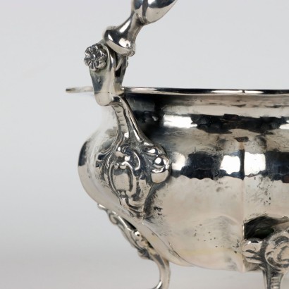 Cestino in Argento con Manico in Legno