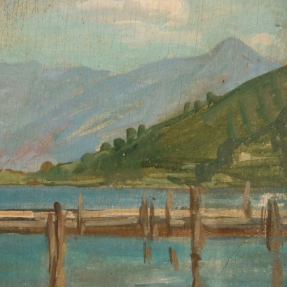Dipinto di Giuseppe Facchinetti,Scorcio del lago di Iseo,Giuseppe Facchinetti,Giuseppe Facchinetti,Giuseppe Facchinetti,Giuseppe Facchinetti