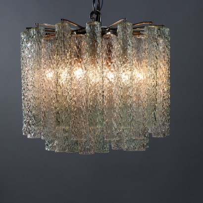 Lustre Vintage en Métal et Verre Italie des Années 60