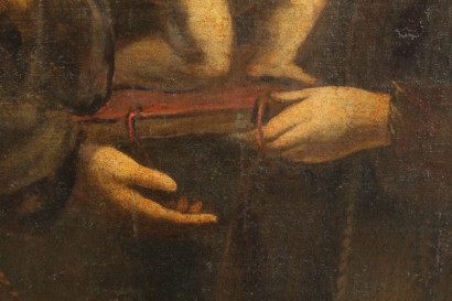 pittura antica, dipinti olio su tela, dipinti del 600, san francesco, sant antonio di padova