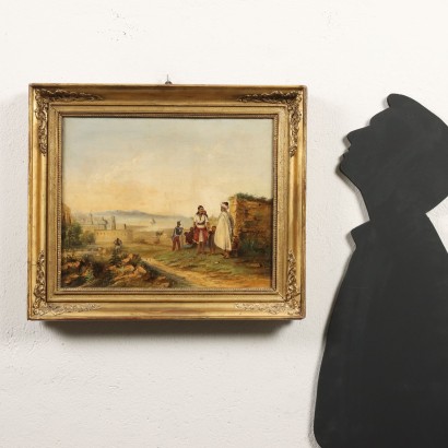 Dipinto Paesaggio orientale con Figure