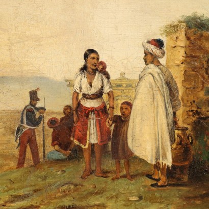 Dipinto Paesaggio orientale con Figure