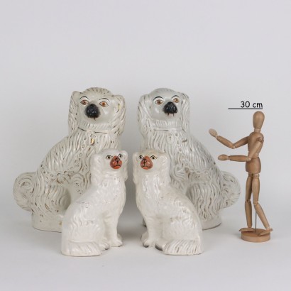 Group of Stafforshire Ceramic Dogs