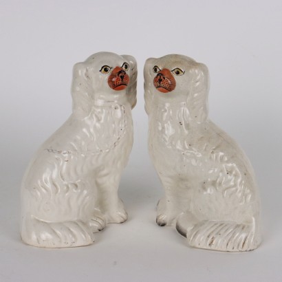 Group of Stafforshire Ceramic Dogs