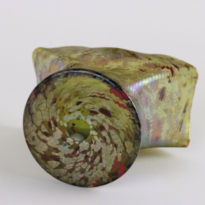 Vase en verre irisé