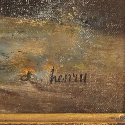 Dipinto Paesaggio con Pescatori