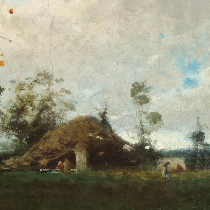 Dipinto Paesaggio con Figure