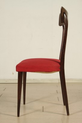 Chaises Ico Parisi-style, colorées en bois de hêtre, rembourrage souple, tissu