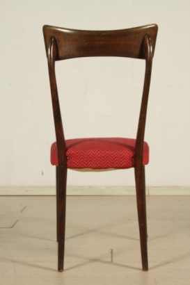 Chaises Ico Parisi-style, colorées en bois de hêtre, rembourrage souple, tissu