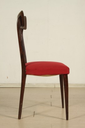 Chaises Ico Parisi-style, colorées en bois de hêtre, rembourrage souple, tissu