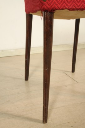 Chaises Ico Parisi-style, colorées en bois de hêtre, rembourrage souple, tissu