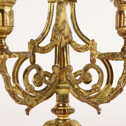 Coppia di Candelabri in Bronzo Dorato